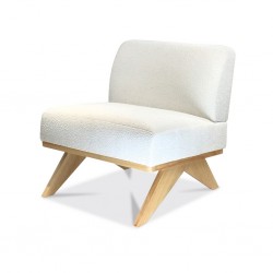 FAUTEUIL MARCEAU BOUCLÉ BLANC