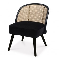 FAUTEUIL STUDIO VELOURS NOIR