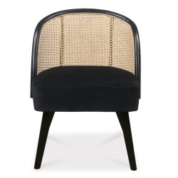 FAUTEUIL STUDIO VELOURS NOIR