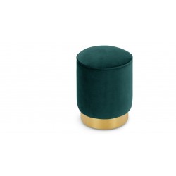 POUF VELOURS VERT ET DORE