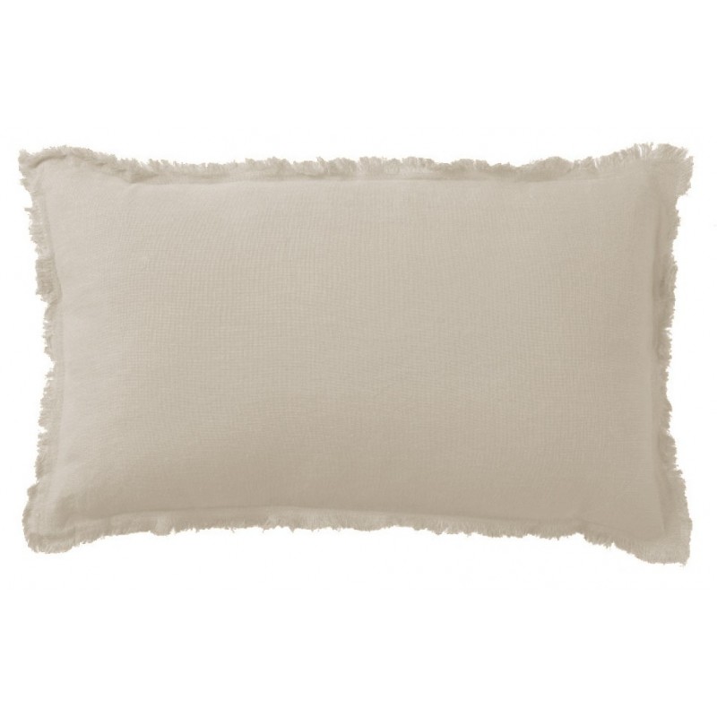 COUSSIN RECTANGULAIRE LIN BORDS EFFILÉS NATUREL 30X50 CM