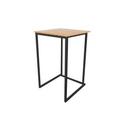 TABLE MANGE DEBOUT CARRÉE KUBO NOIR PLATEAU BOIS