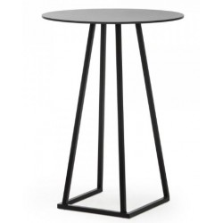 TABLE MANGE DEBOUT RONDE LINEA NOIR PLATEAU NOIR