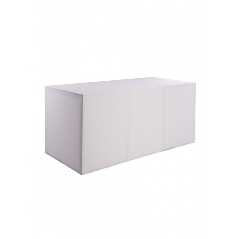 TABLE BUFFET RECTANGULAIRE BOX 200 CM HOUSSÉE BLANCHE