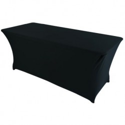 TABLE BUFFET RECTANGULAIRE CLASSIQUE 183 CM HOUSSÉE NOIRE