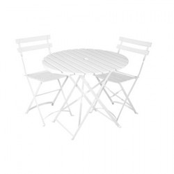 ENSEMBLE MOBILIER DE JARDIN SQUARE BLANC