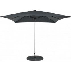 PARASOL CARRÉ GRIS ANTHRACITE AVEC SOCLE ALU 300 CM