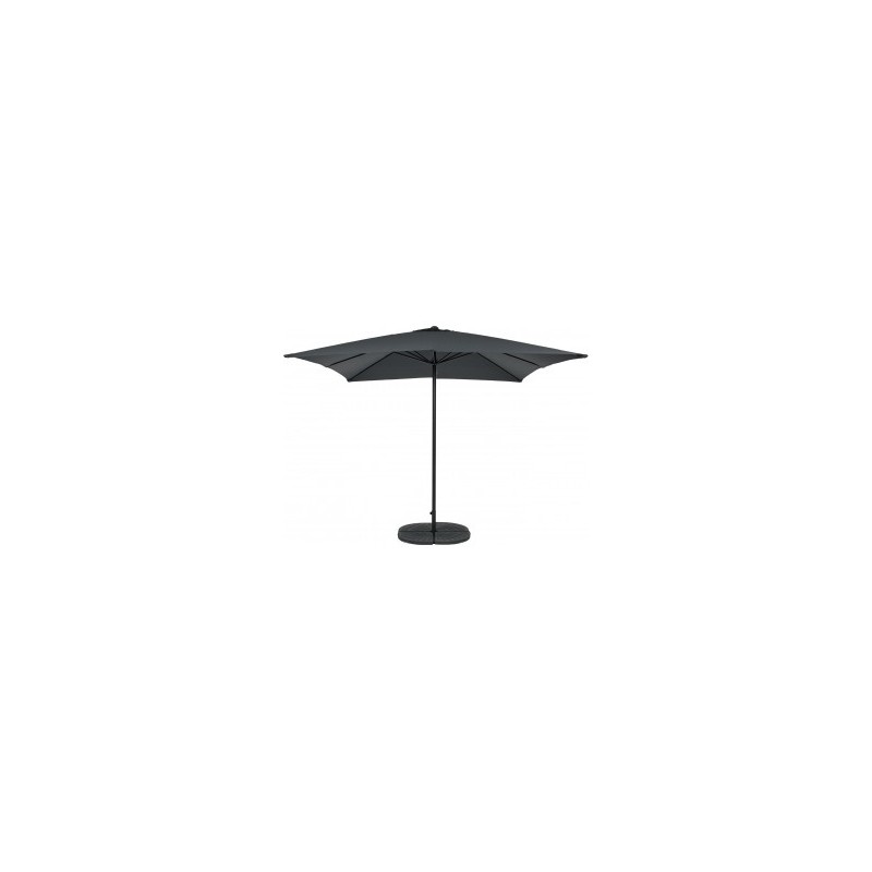 PARASOL CARRÉ GRIS ANTHRACITE AVEC SOCLE ALU 300 CM