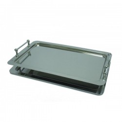 PLATEAU RECTANGULAIRE AVEC ANSES EN INOX