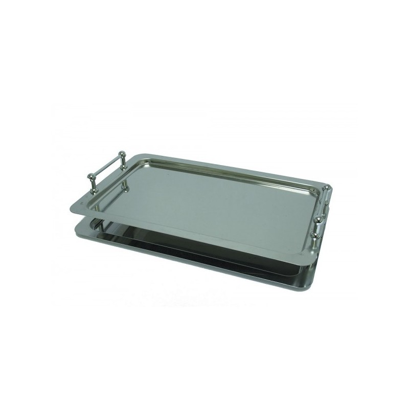 PLATEAU RECTANGULAIRE AVEC ANSES EN INOX