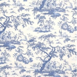 NAPPE RONDE TOILE DE JOUY BLEUE 325 CM