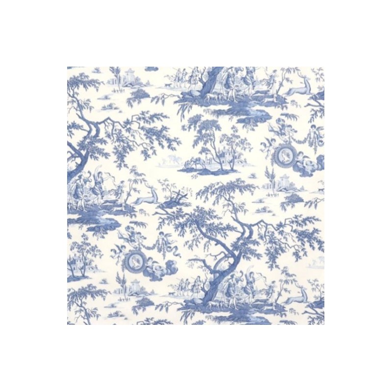 NAPPE RONDE TOILE DE JOUY BLEUE 325 CM