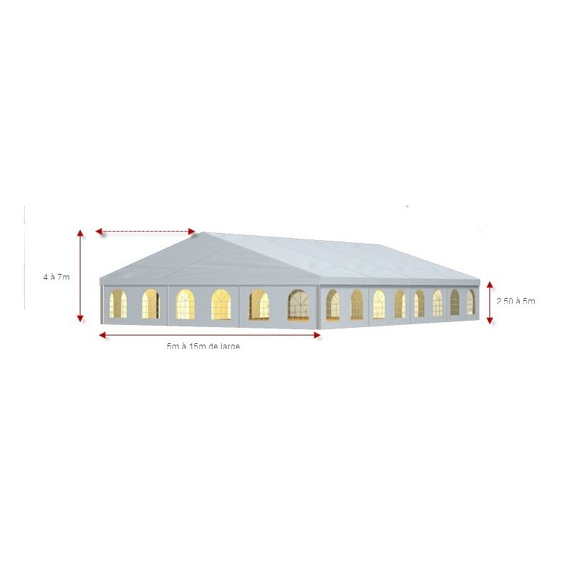 TENTE STRUCTURE ALUMINIUM AVEC BÂCHES BLANCHES