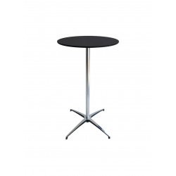 TABLE GUERIDON MODULO NOIR PIED EN CROIX