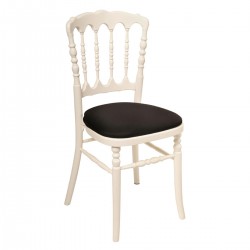 CHAISE NAPOLÉON BLANCHE ASSISE NOIRE