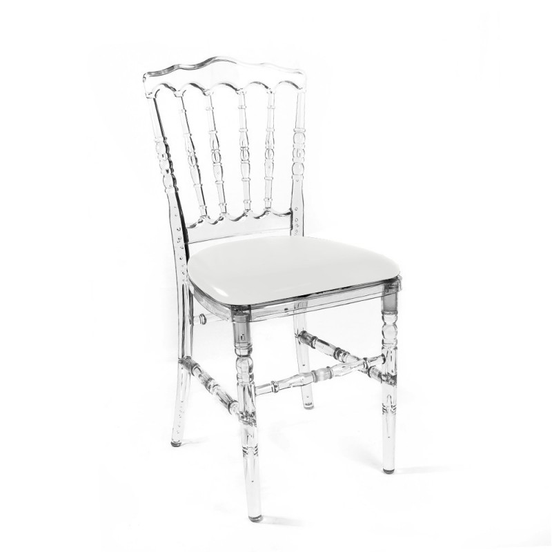 CHAISE NAPOLÉON CRISTAL ASSISE BLANCHE