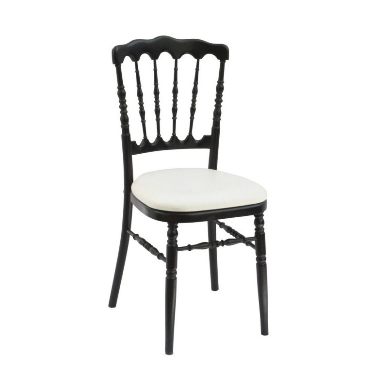 CHAISE NAPOLÉON NOIRE ASSISE BLANCHE