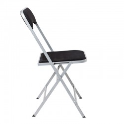 CHAISE PLIANTE APOLLINE ARGENT ASSISE NOIRE