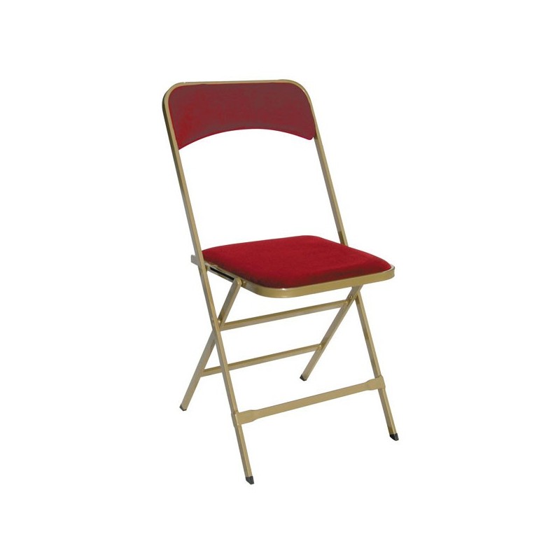 CHAISE PLIANTE APOLLINE BRONZE ASSISE ROUGE