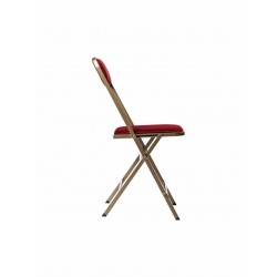 CHAISE PLIANTE APOLLINE BRONZE ASSISE ROUGE