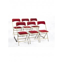 CHAISE PLIANTE APOLLINE BRONZE ASSISE ROUGE