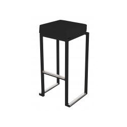 TABOURET HAUT KUBO NOIR ASSISE NOIRE