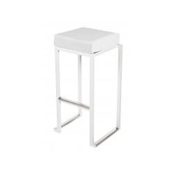 TABOURET HAUT KUBO BLANC ASSISE BLANCHE