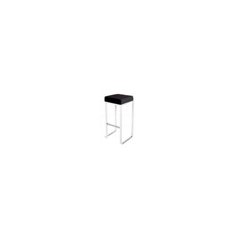 TABOURET HAUT KUBO BLANC ASSISE NOIRE