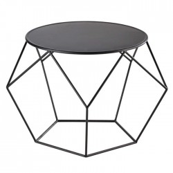 TABLE BASSE RONDE DESIGN METAL NOIR