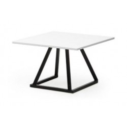 TABLE BASSE CARRÉE LINEA NOIR PLATEAU BLANC