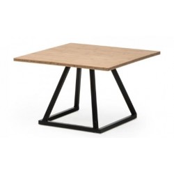 TABLE BASSE CARRÉE LINEA NOIR PLATEAU BOIS