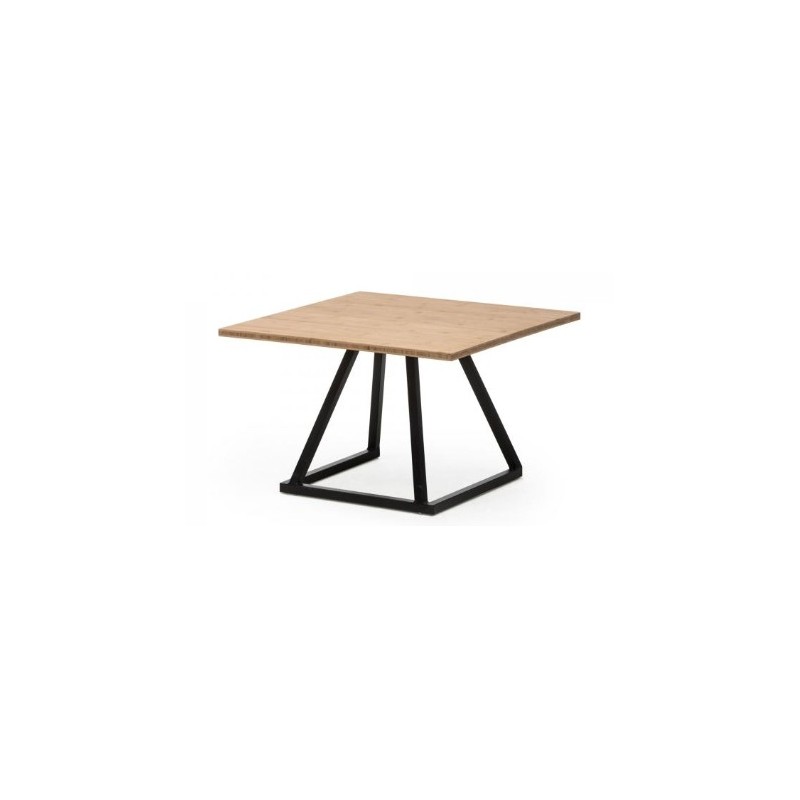 TABLE BASSE CARRÉE LINEA NOIR PLATEAU BOIS